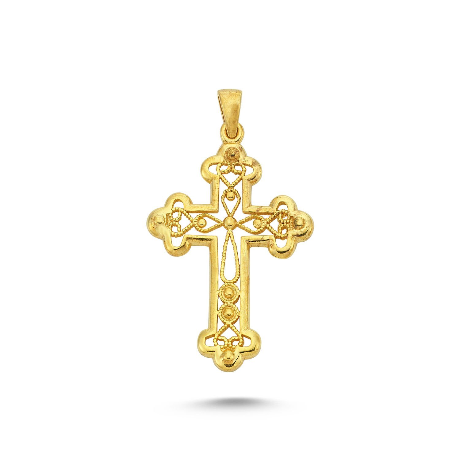 Beelo Gold 14K Altın Haç Motifli Kolye Ucu