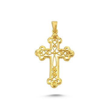 Beelo Gold 14K Altın Haç Motifli Kolye Ucu