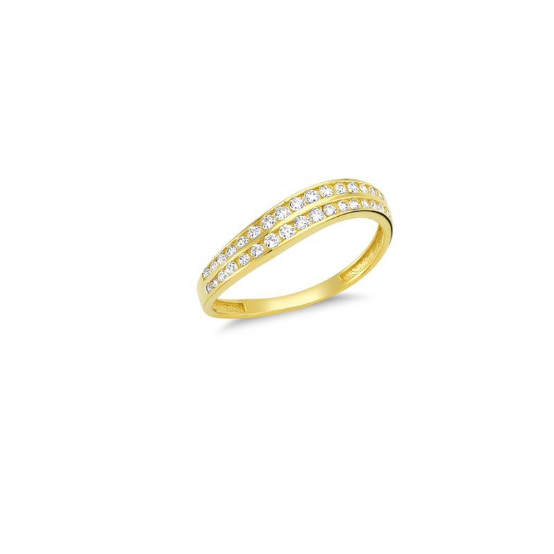 Beelo Gold 14K Altın Tasarım Taşlı Yüzük