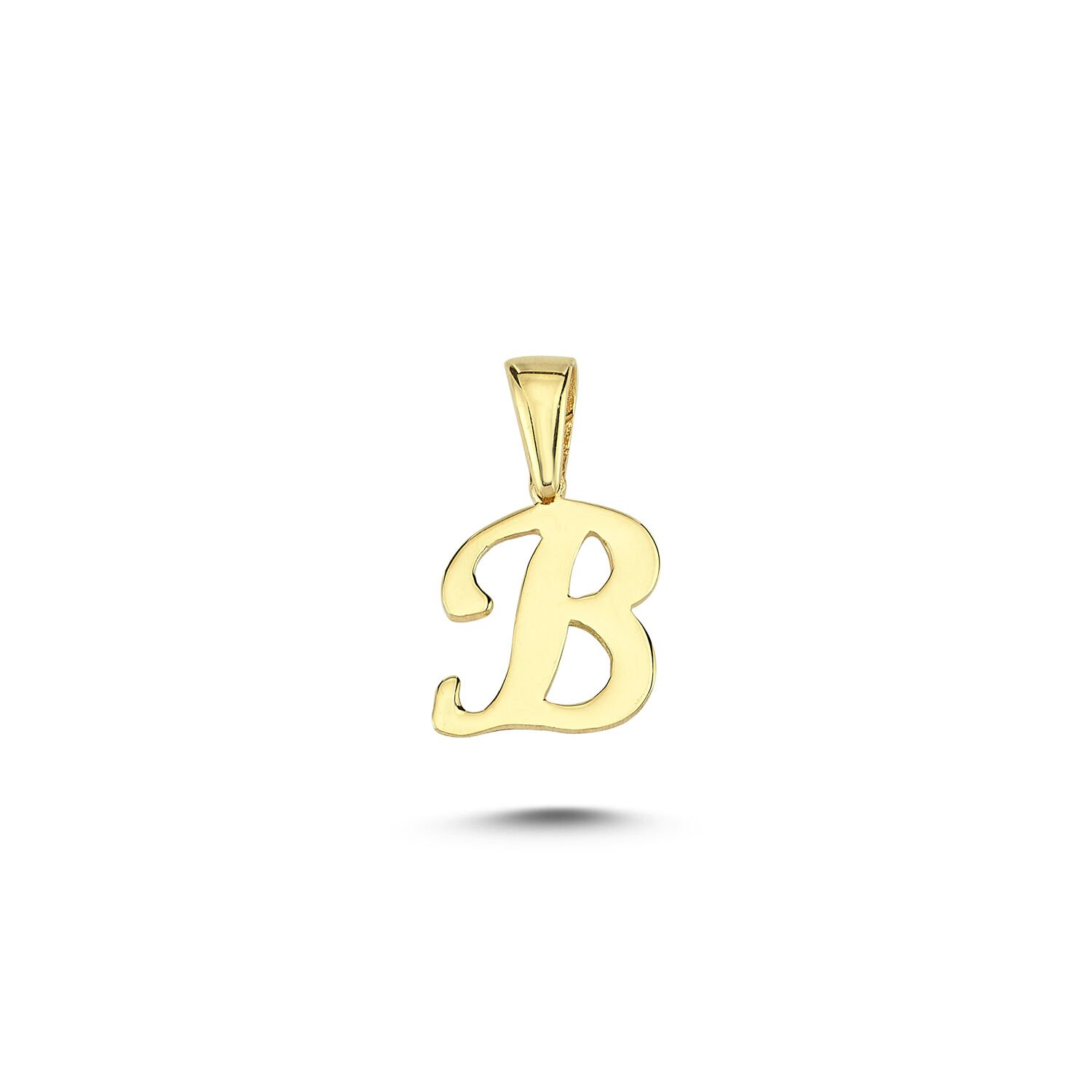 Beelo Gold 14K Altın B Harfi Minimal Kolye Ucu
