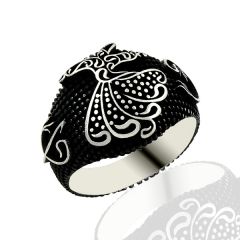 Beelo Silver 925K Gümüş ( Mevlana - Elif Vav ) Erkek Yüzük