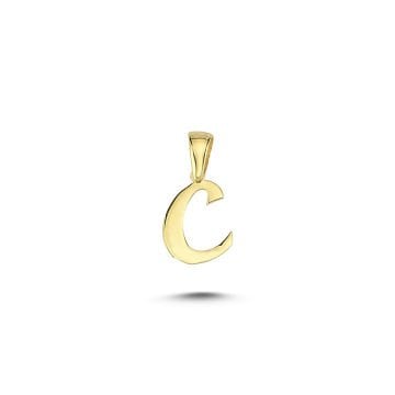 Beelo Gold 14K Altın C Harfi Minimal Kolye Ucu