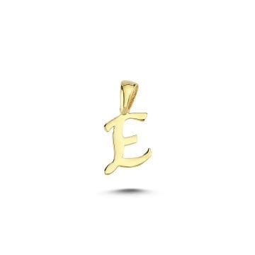Beelo Gold 14K Altın E Harfi Minimal Kolye Ucu