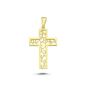 Beelo Gold 14K Altın Haç Motifli Kolye Ucu