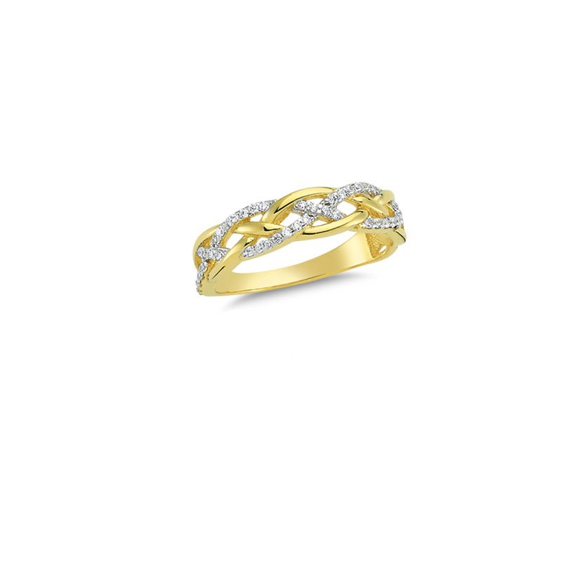 Beelo Gold 14K Altın Taşlı Zincir Yüzük