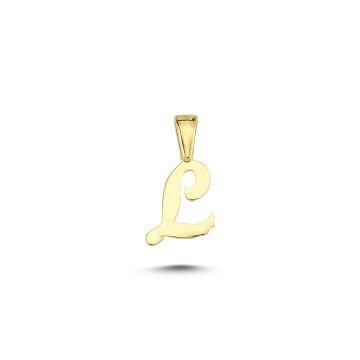Beelo Gold 14K Altın L Harfi Minimal Kolye Ucu