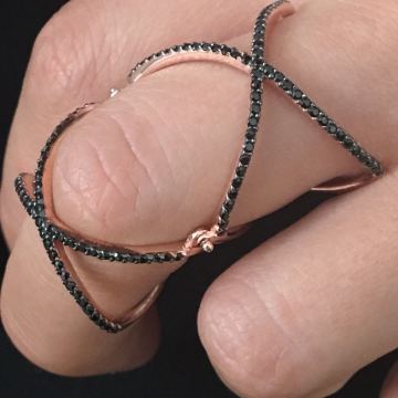 Beelo Silver  925K Gümüş Tasarım Eklem Yüzük