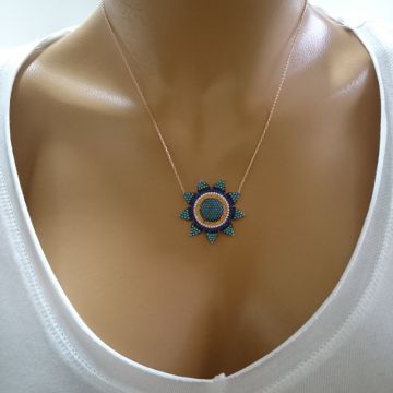 Beelo Silver 925K Gümüş Güneş Nazar Kolye