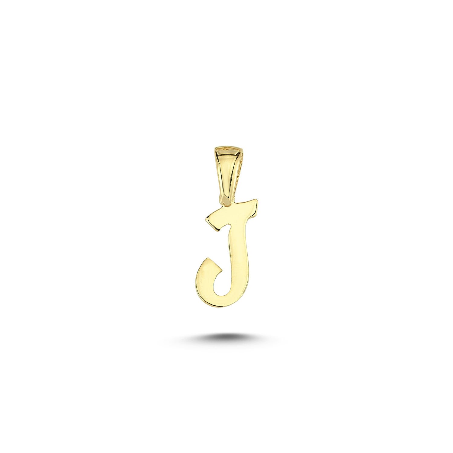 Beelo Gold 14K Altın J Harfi Minimal Kolye Ucu