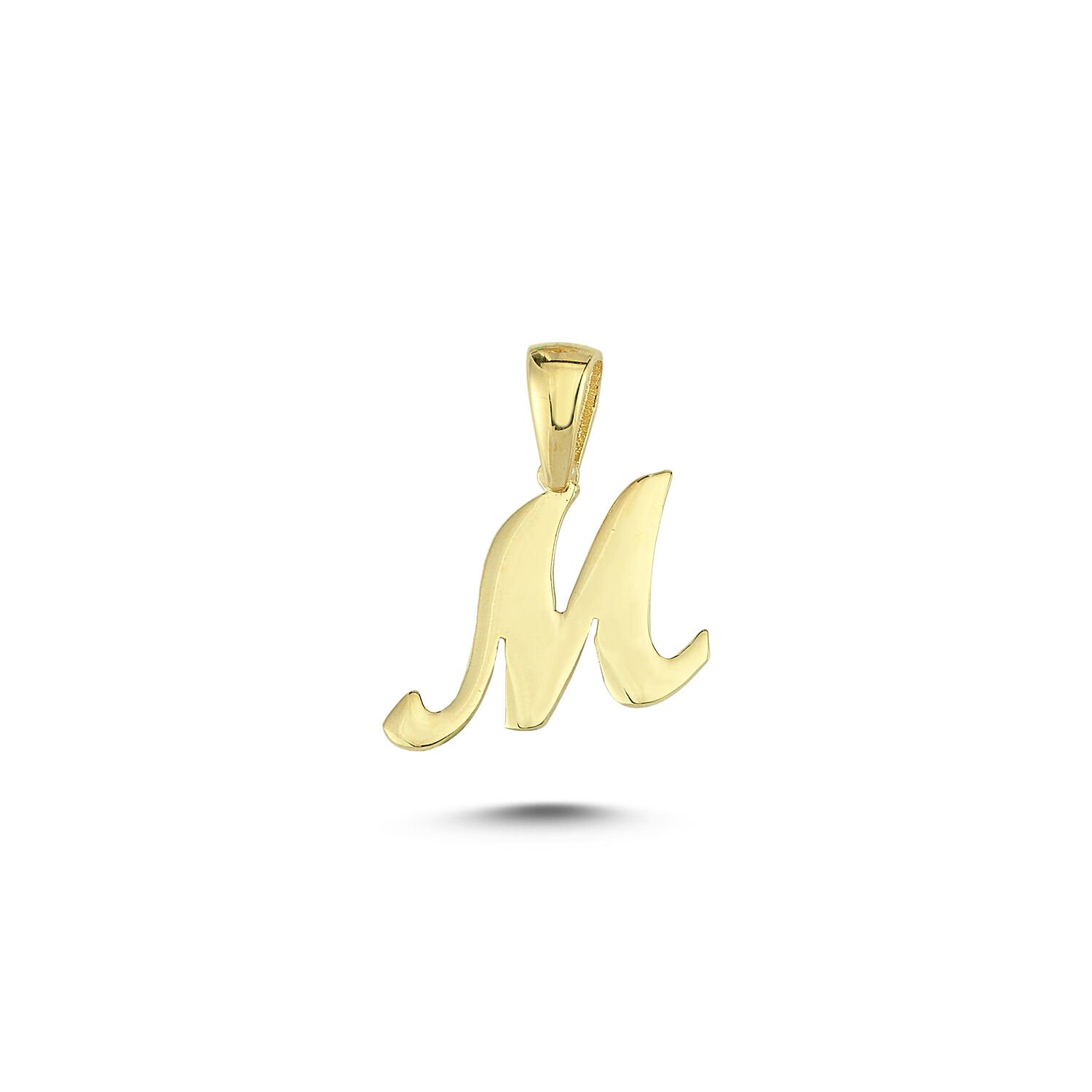Beelo Gold 14K Altın M Harfi Minimal Kolye Ucu