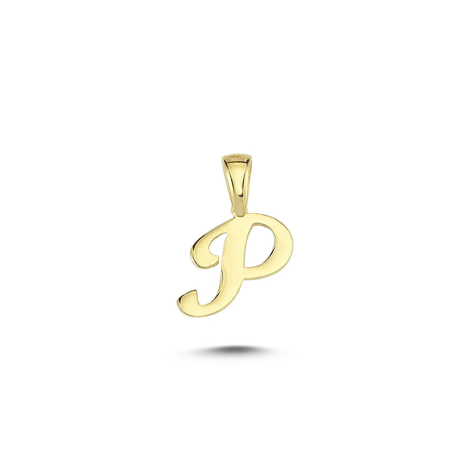 Beelo Gold 14K Altın P Harfi Minimal Kolye Ucu