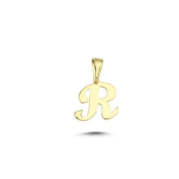 Beelo Gold 14K Altın R Harfi Minimal Kolye Ucu
