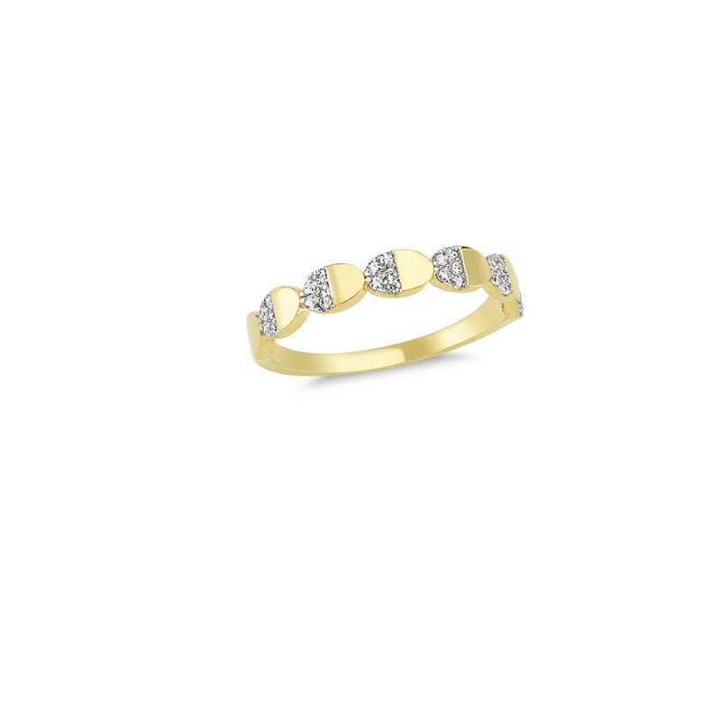 Beelo Gold 14K Altın Taşlı Tasarım Yüzük