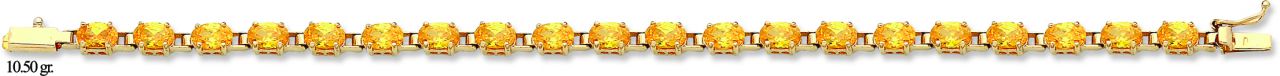 Beelo Gold 14K Altın Renkli Taşlı  Bileklik