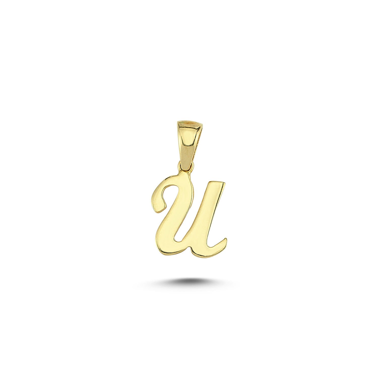 Beelo Gold 14K Altın U Harfi Minimal Kolye Ucu