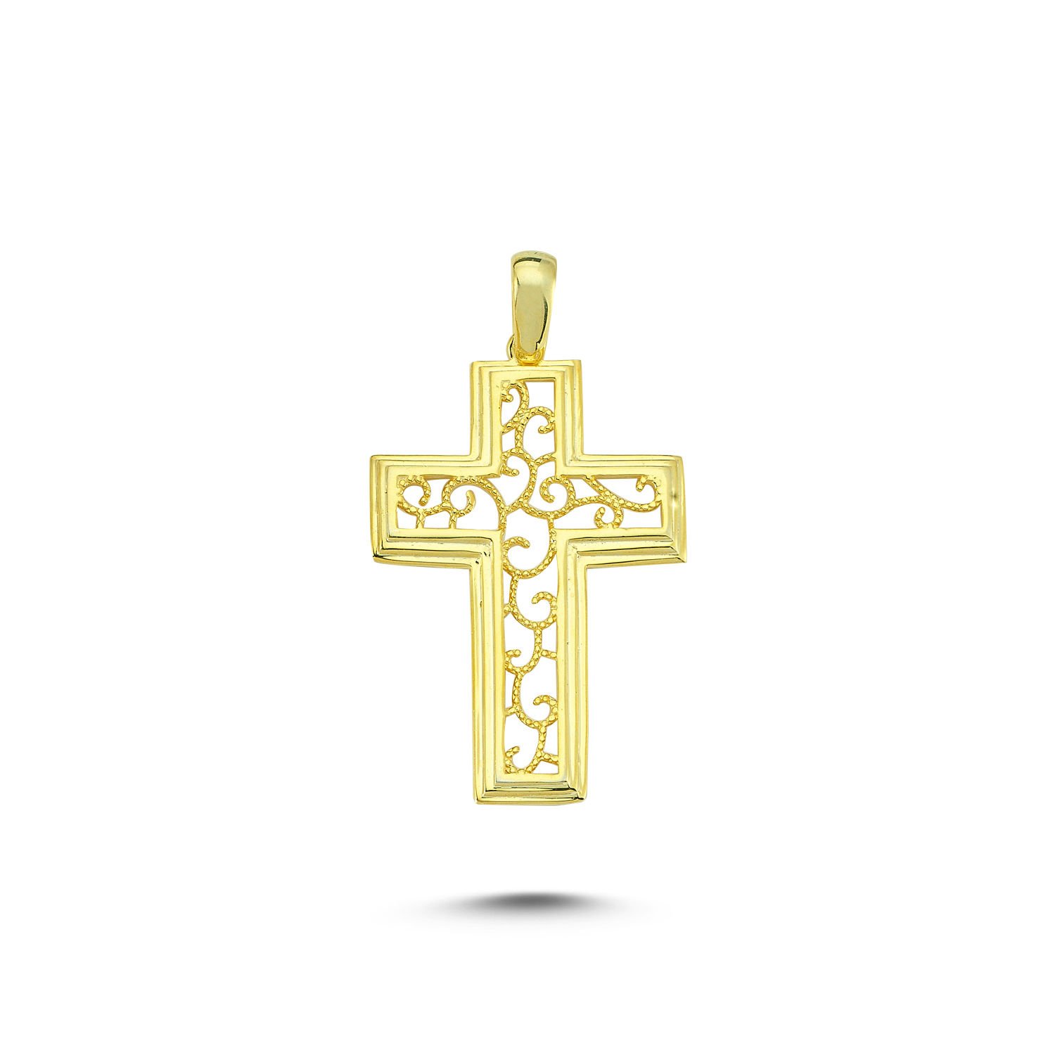 Beelo Gold 14K Altın Haç Özel Tasarım Kolye Ucu