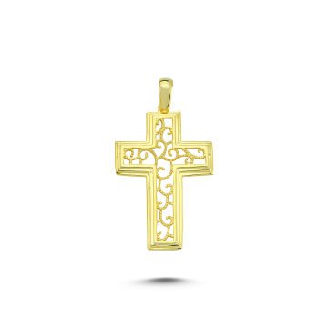 Beelo Gold 14K Altın Haç Özel Tasarım Kolye Ucu