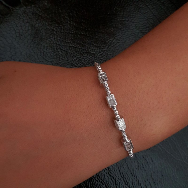 Beelo Silver 925K Gümüş Baget Bileklik