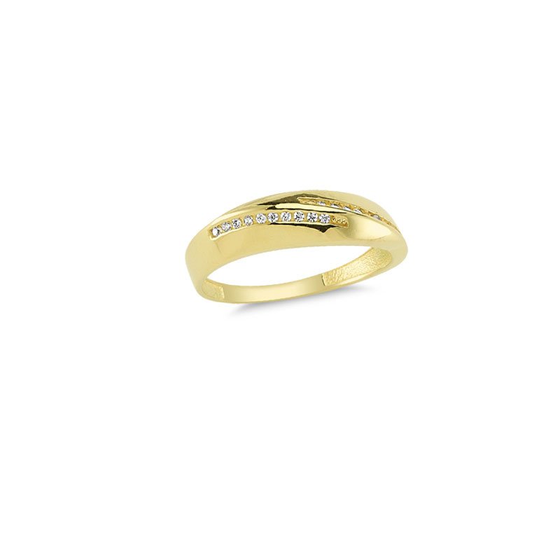 Beelo Gold 14K Altın Tasarım Taşlı Yüzük 