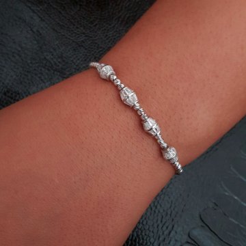 Beelo Silver 925K Gümüş Baget Bileklik
