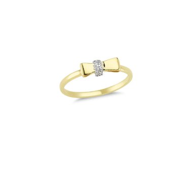Beelo Gold 14K Altın Taşlı Fiyonk Yüzük