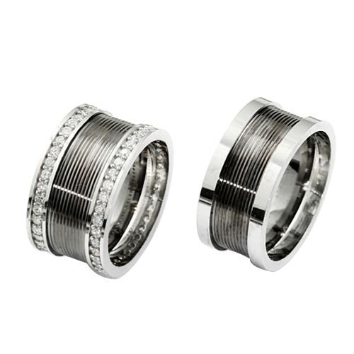 Beelo Silver 925K Gümüş El İşi Alyans Yüzük İkili Set ALY026