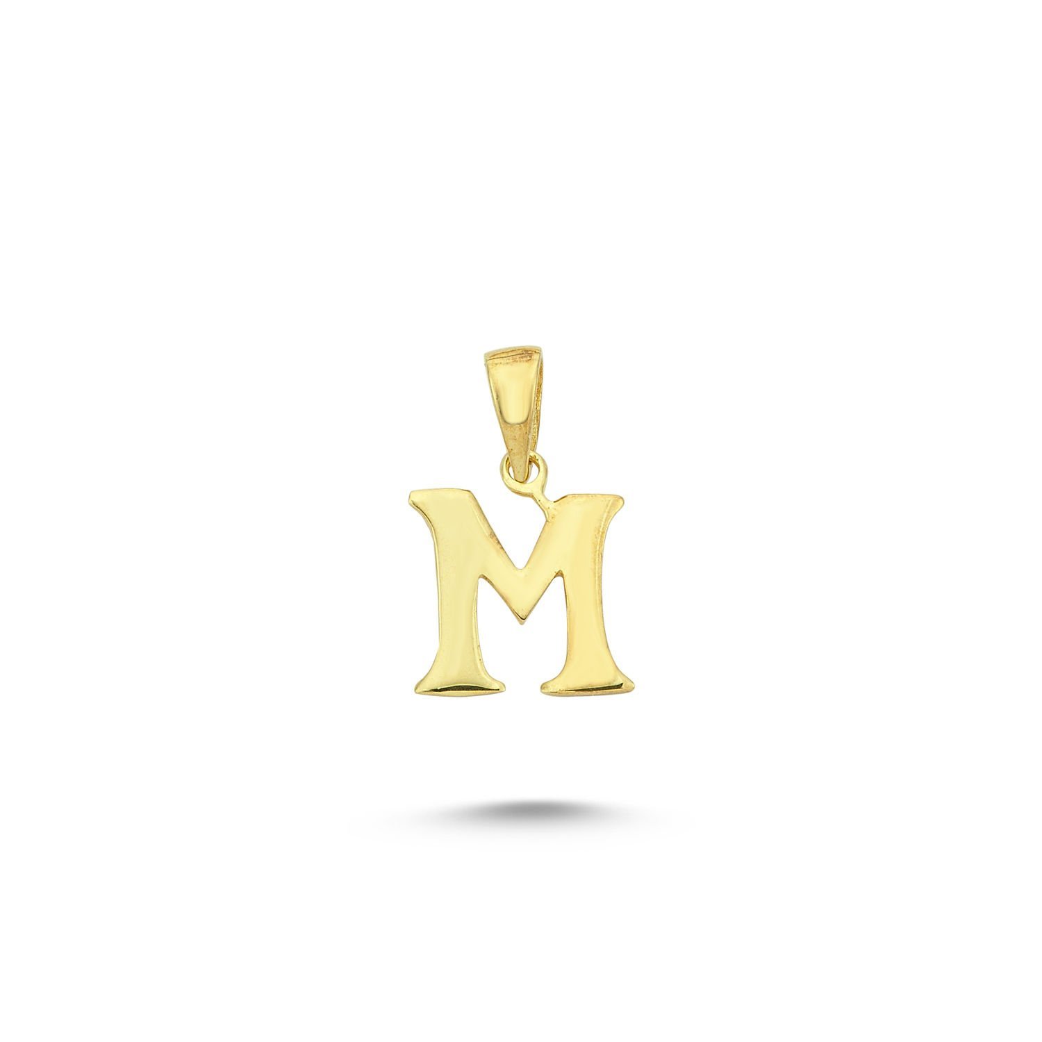 Beelo Gold 14K Altın M Harfi Kolye Ucu