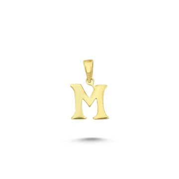 Beelo Gold 14K Altın M Harfi Kolye Ucu