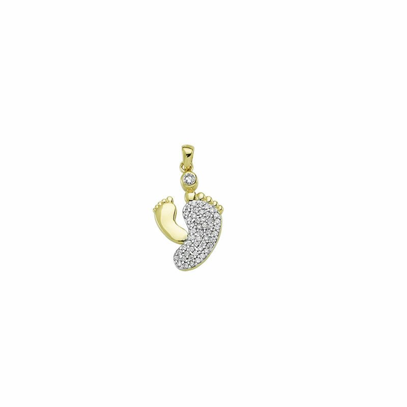 Beelo Gold 14K Altın Anne Bebek Ayak İzi Kolye Ucu