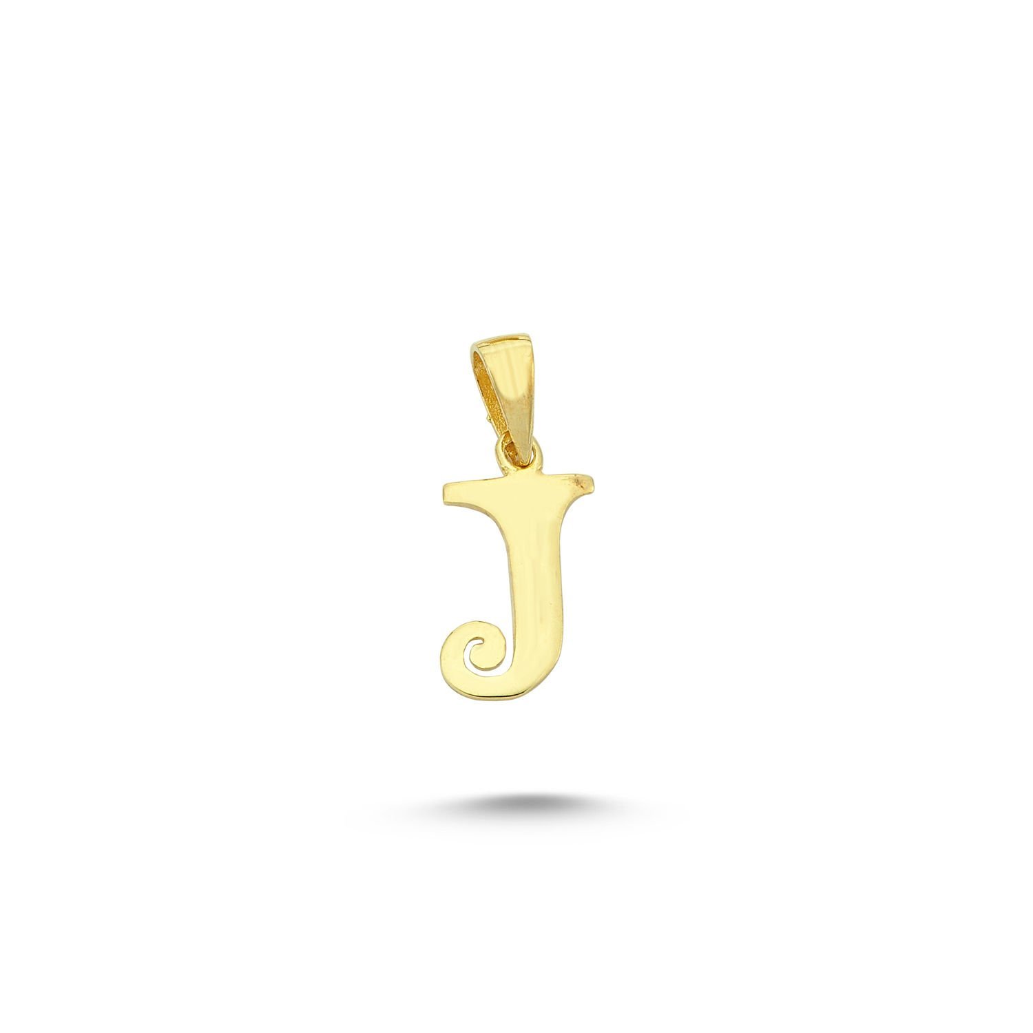 Beelo Gold 14K Altın J Harfi Kolye Ucu