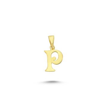 Beelo Gold 14K Altın P Harfi Kolye Ucu