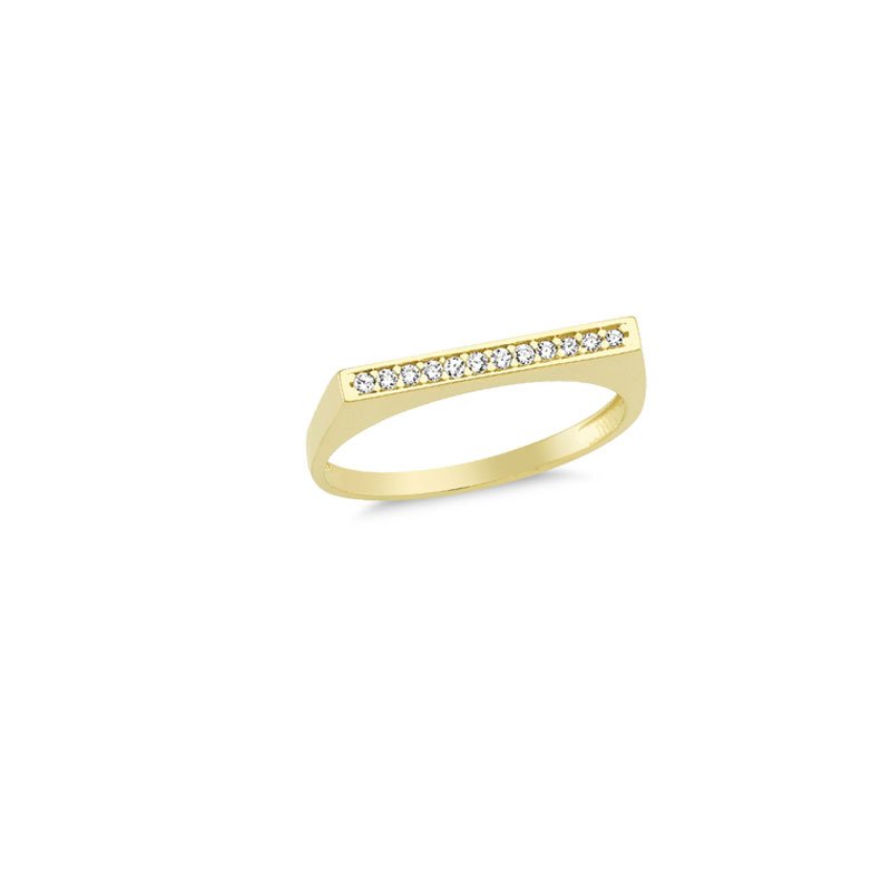 Beelo Gold 14K Altın Taşlı Mühür Yüzük