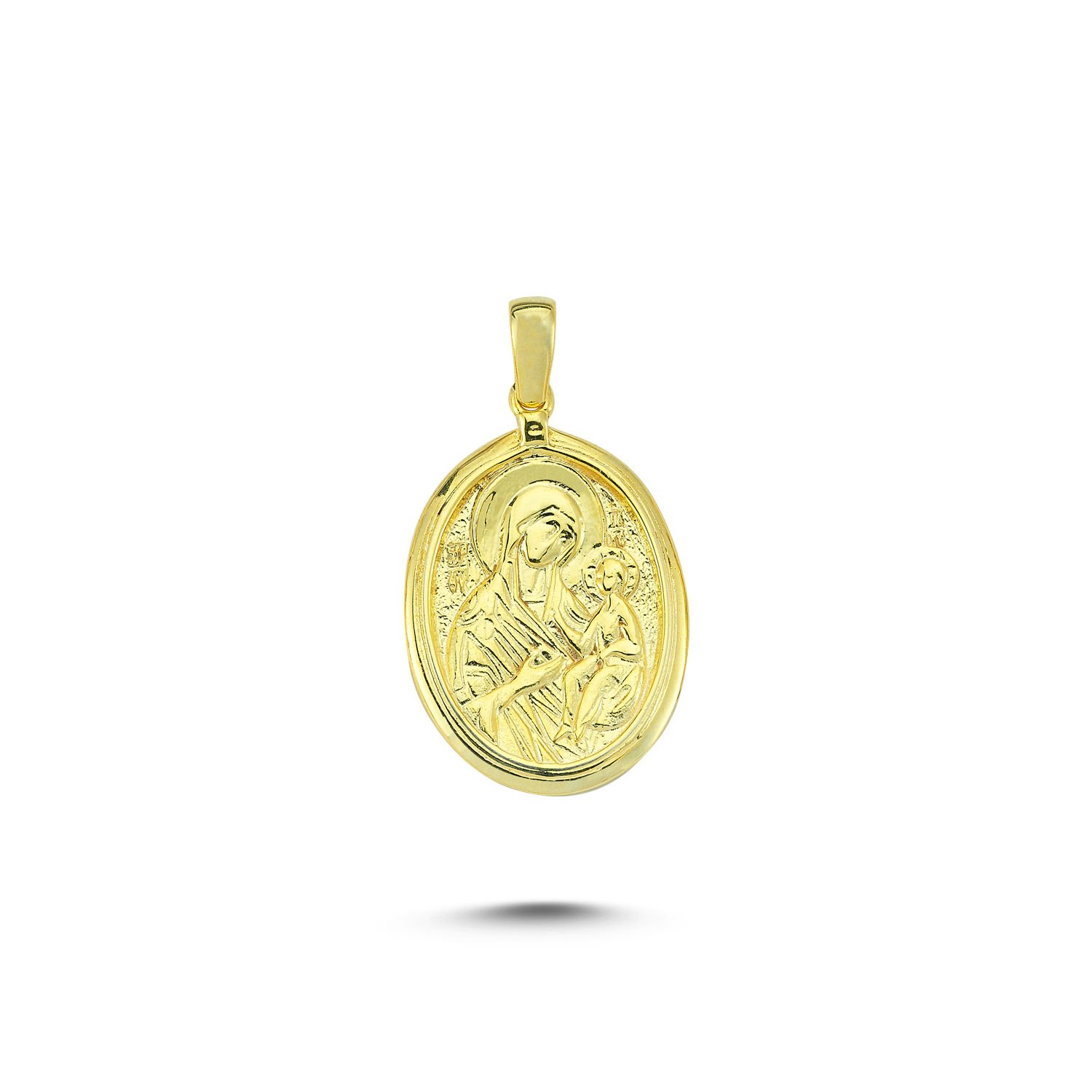 Beelo Gold 14K Altın Meryem Ana Madalyon Kolye Ucu