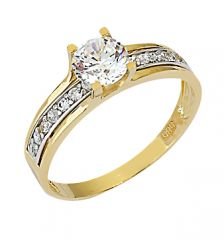 Beelo Gold 14K Altın Tek Taş Yüzük YTT018