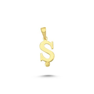Beelo Gold 14K Altın Ş Harfi Kolye Ucu