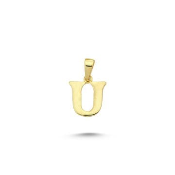 Beelo Gold 14K Altın U Harfi Kolye Ucu