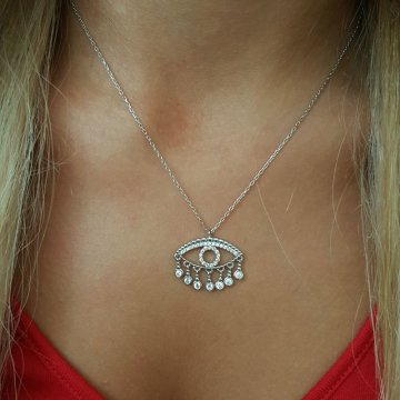 Beelo Silver Gümüş 925K Gümüş Tasarım Göz Kolye