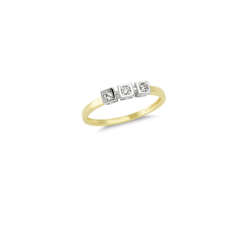 Beelo Gold 14K Altın Tria Yüzük 