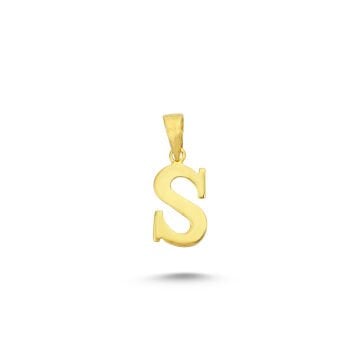 Beelo Gold 14K Altın S Harfi Kolye Ucu