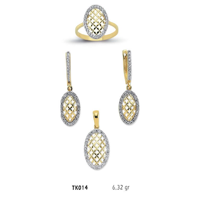 Beelo Gold 14K Altın Üçlü Set BGTKH014