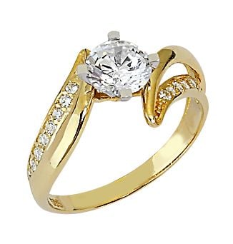 Beelo Gold 14K Altın Tek Taş Yüzük YTT033