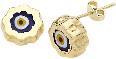 Beelo Gold 14K Altın Nazar Papatya Küpe