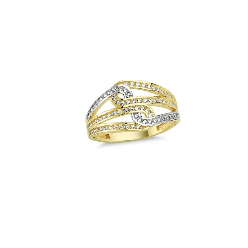 Beelo Gold 14K Altın Tasarım Taşlı Yüzük