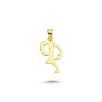 Beelo Gold 14K Altın P Harfi Tasarım Kolye Ucu