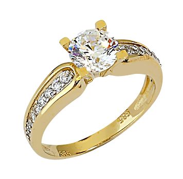 Beelo Gold 14K Altın Tek Taş Yüzük YTT059