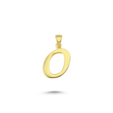 Beelo Gold 14K Altın O Harfi Tasarım Kolye Ucu