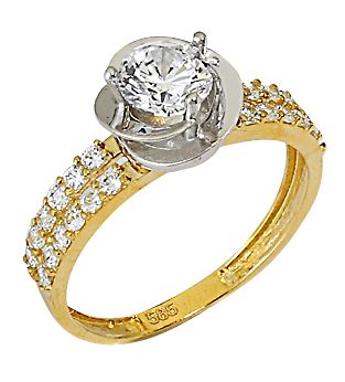 Beelo Gold 14K Altın Tek Taş Yüzük YTT064