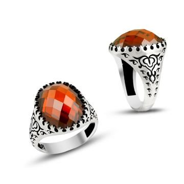 Beelo Silver 925K Gümüş Kırmızı Taş Yüzük