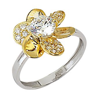 Beelo Gold 14K Altın Papatya Tek Taş Yüzük YTT073