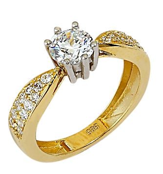 Beelo Gold 14K Altın Tek Taş Yüzük YTT078